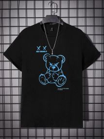 Футболка мужская с принтом повседневная M Черная