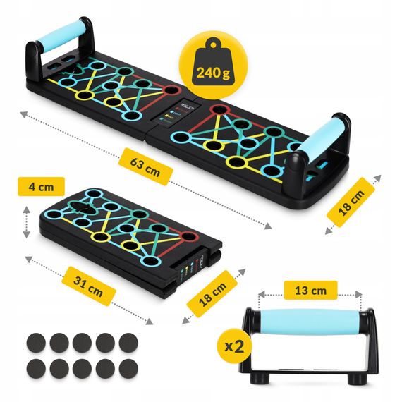 Упори (дошка) для віджимань зі змінним хватом 4FIZJO Push-up Board (P-5907739312785) | Зображення 6