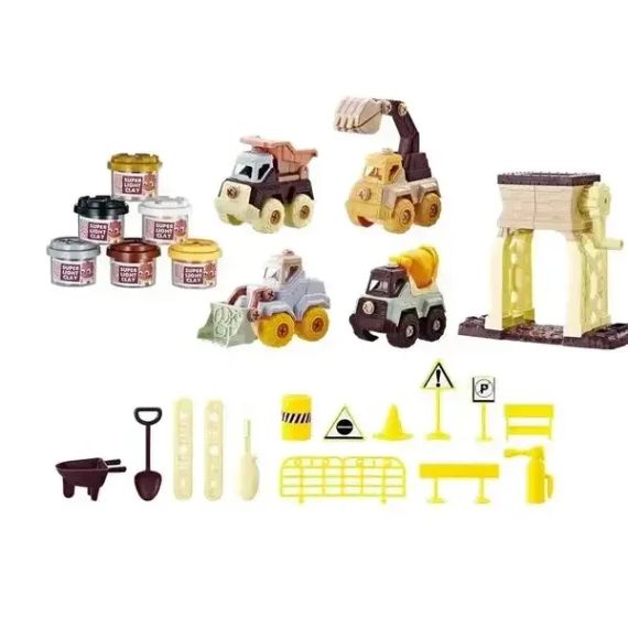 Набор теста для лепки 6 цветов Строительная Площадка с формами