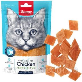 Ласощі для котів Wanpy Chicken Jerky Bites в'ялена курка 80 г CA-09H
