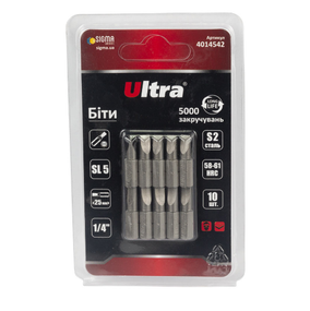 Біта SL5*25мм. 1/4" 10 шт/уп S2 Ultra
