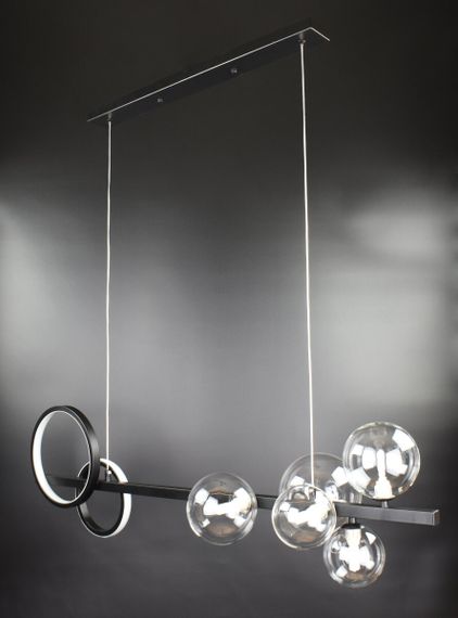 Люстра підвісна на 5 лампочок 26686 Чорний 40-180х33х95 см.