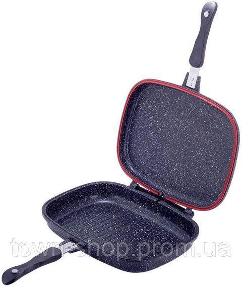 Сковорода-гриль Kamille Grill Pan двухсторонняя прямоугольная 32х24х7.5см KM-4432