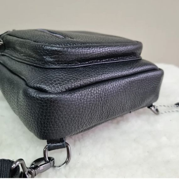 Сумка-слінг чоловіча чорна через плече з натуральної шкіри TIDING BAG 68223 | Зображення 4