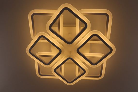 Люстра світлодіодна стельова LED світильник для квартири на стелю лед з пультом 25611 Білий 11х50х50 см. | Зображення 1