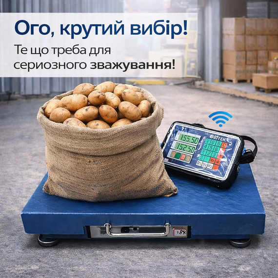 Весы электронные торговые WiFi на 200 кг 32х42см 4В Blue BITEK TCS-R2-200 | Зображення 1