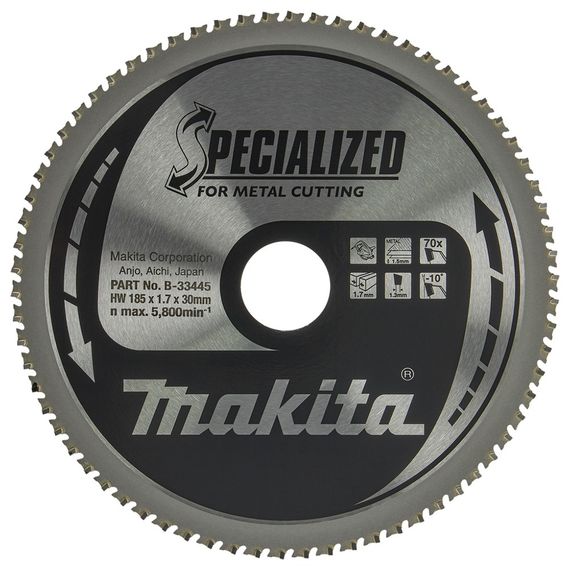 Диск пильный по металлу 185х30 мм 70T Makita TCT SPECIALIZED B-33445