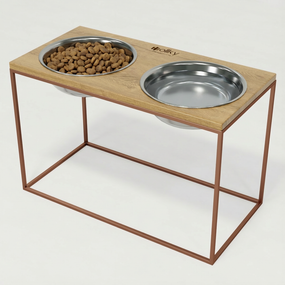 Миски на подставке для очень больших собак Hollky Base XXL40 (2 × 2,8 л) BXXL40-643240-GLNT