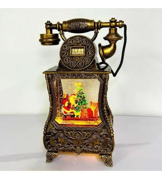 Новорічний ліхтар з Санта-Клауса у формі старовинного телефону 814 | Зображення 3