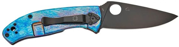 Ніж Spyderco Tenacious Black Blade D2 Titanium Blue | Зображення 1