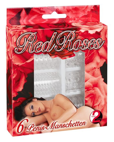 Набір насадок - Red Roses Penis Sleeves, 6 шт. Sex Aura | Зображення 8