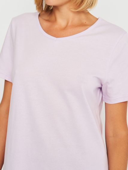 Жіноча нічна сорочка з коротким рукавом лавандова, 4XL | Зображення 3