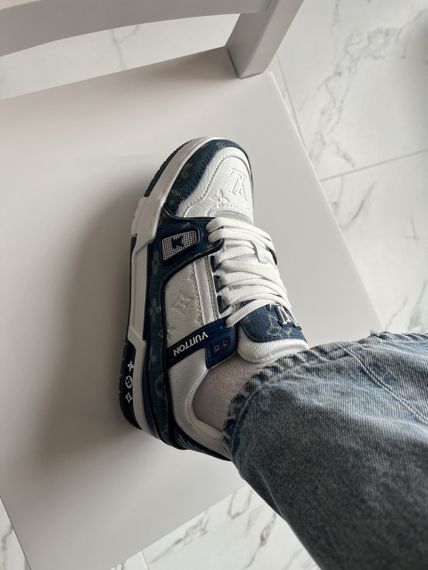 Кросівки Lou1is Vu1it1ton Trainer White Blue 10006 | Зображення 1