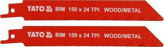 Полотна по дереву і металу, бі-металеві, до шаблевої пили YATO : l=150 мм, h=1 мм, 24 зубів/1", 2 шт YT-33932