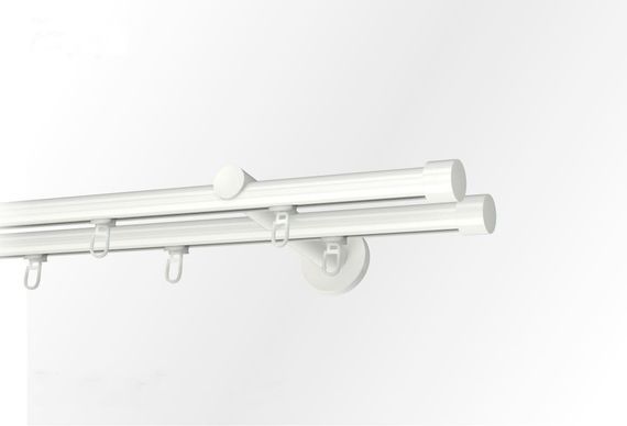Подвійний стіновий імпресійний карниз Аресто Білий комплект Заглушка 150см., в асортименті