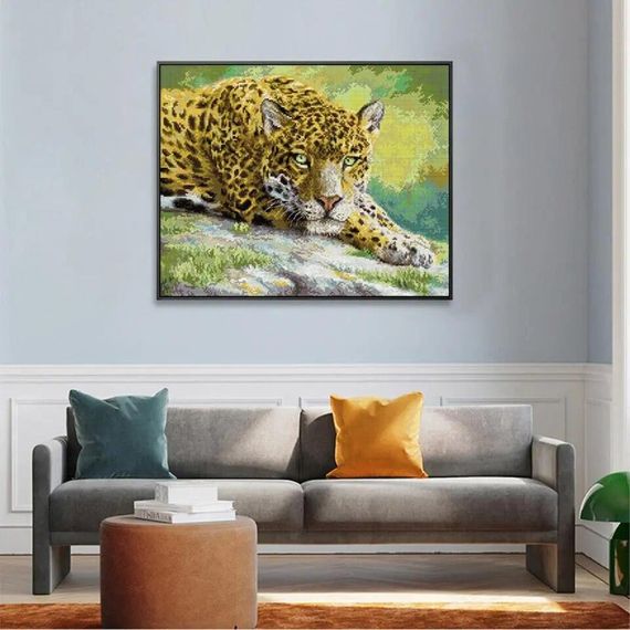 Набор для вышивания по нанесённой на канву схеме "Jaguar". AIDA 14CT printed 44*36 см | Зображення 9