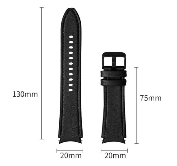 Ремешок Primolux Leather Silicone для часов Samsung Galaxy Watch 4 44mm SM-R870 - Black | Зображення 7