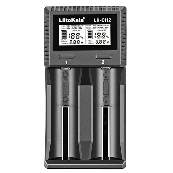 Универсальная зарядка для аккумуляторов LiitoKala Lii-CH2, 2xАА/ ААА, 26650, 21700, 20700, 18650, 18490, 18350