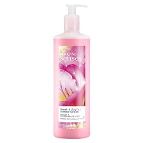Увлажняющий крем - гель для душа Avon Senses Счастливые моменты Sweet & Joyful Shower Creaml с фрезией  720 мл