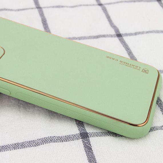 Шкіряний чохол Xshield для Apple iPhone 13 Pro Max (6.7") Білий / White Зелений/Pistachio | Зображення 1