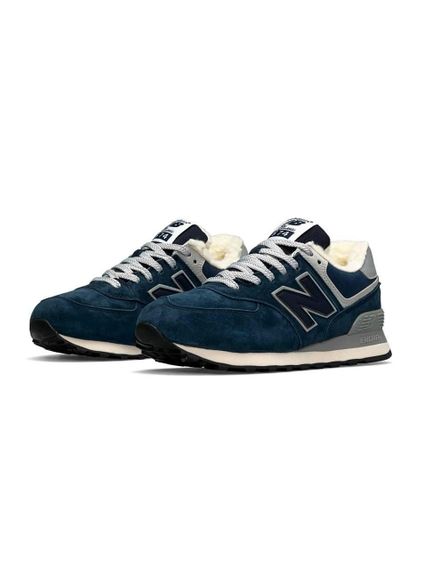 Женские кроссовки 574 Grey Dark Blue Fur 39