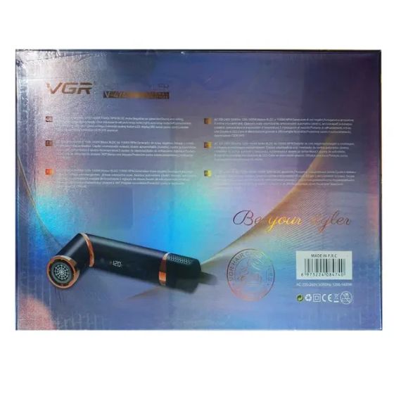 Фен стайлер VGR V 474 4 в 1 фен для волос 4 насадки 1400 Вт быстрая сушка укладка объем выпрямления завивка защита от перегрева | Зображення 2