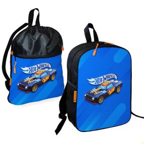 Школьный рюкзак детский Хот Вилс + Сумка для обуви спортивной формы рюкзак-мешок мальчику (01877)