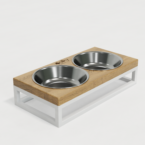 Миски на подставке для маленьких собак и котов Hollky Base XS (2 × 0,25 л) BXS-28145-WHNT | Зображення 3