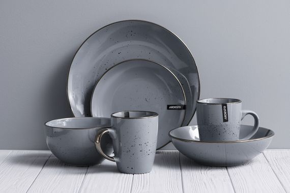 Тарілка ARDESTO супова Bagheria, 20 см, Grey, кераміка (AR2920GREY) | Зображення 1