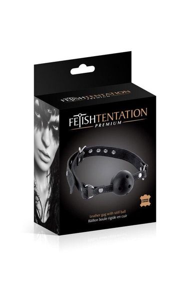 Кляп Fetish Tentation Premium Leather gag with stiff ball Sex Aura | Зображення 1