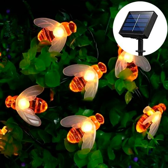Сонячна гірлянда "Бджілки" 30 ламп 4,5 м, теплий-білий | Зображення 1