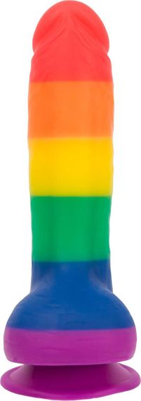 Райдужний фалоімітатор ADDICTION - JUSTIN - 8 "- RAINBOW, 20,3 см, силікон, вібропуля в подарунок Sex Aura | Зображення 2