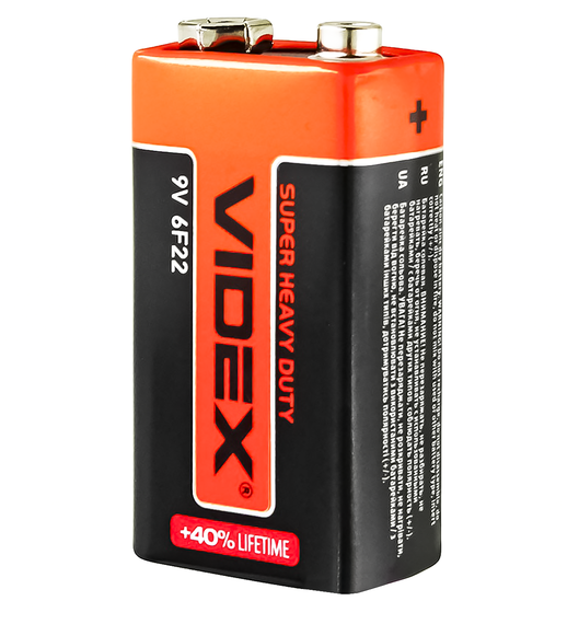 Батарейка сольова Videx 6F22/9V Крона | Зображення 1