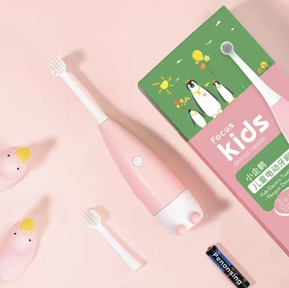 Дитяча електрична зубна щітка Пінгвінчик Focus Kids. Рожева | Зображення 8