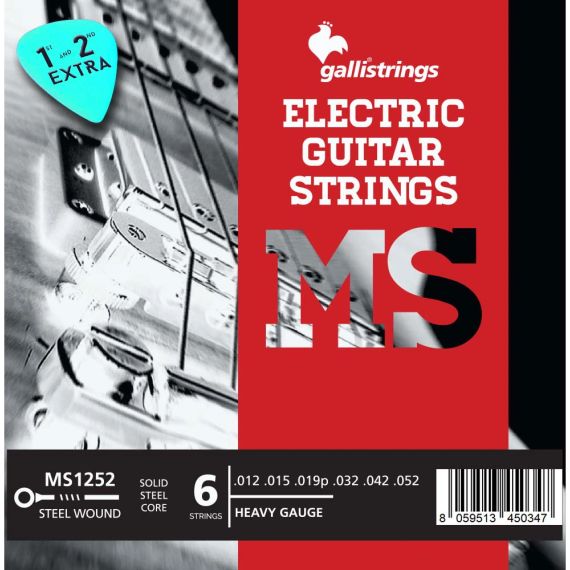 Струни для електрогітари Gallistrings MS1252 (.012-.052), HEAVY, Steel