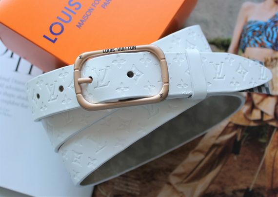 Женский кожаный ремень Louis Vuitton white | Зображення 1