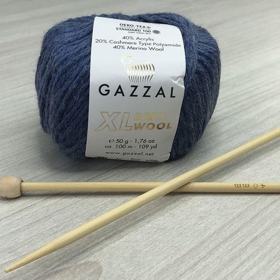 Пряжа Gazzal – Baby Wool XL колір 844 Пильний джинс