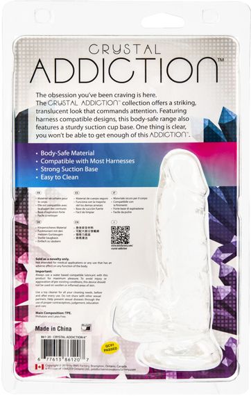 Прозорий фалоімітатор на присосці ADDICTION — Clear Dildo with Balls 6″, віброкуля в подарунок | Зображення 4
