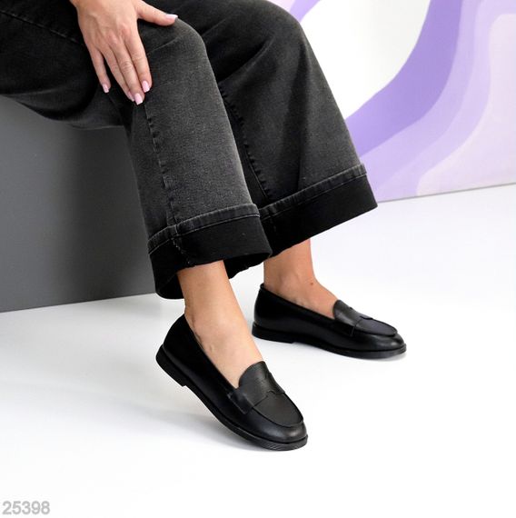 Зручні чорні туфлі лофери натуральна шкіра в асортименті | Зображення 6