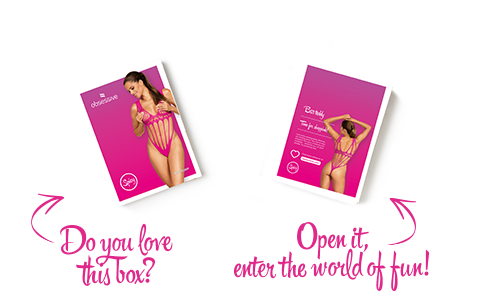 Сетчатый бодистокинг с продольными вырезами Obsessive B121 teddy S/M/L, розовый sexstyle | Зображення 6