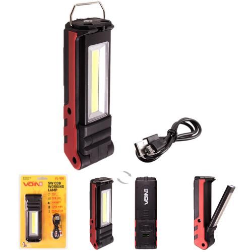 Переносна лампа "VOIN" VL-106, 5W-COB+2 х 3W XPE/Power Bank 2000mAh/магніт/інд. заряда | Зображення 5