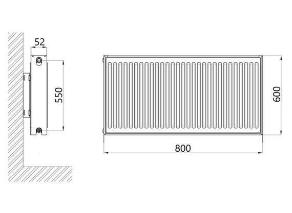 Радиатор стальной Thermo Alliance IMAS 11 тип 600x800 мм боковое подключение (TAI11600800K) | Зображення 1