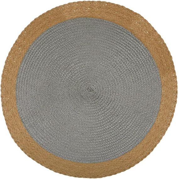 Набір 6 сервірувальних серветок (плейсмат) "Natural Frame" Ø38см, сірий поліпропілен