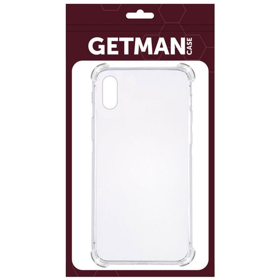 TPU чохол GETMAN Ease logo посилені кути для Apple iPhone X / XS (5.8") Безбарвний (прозорий) | Зображення 1
