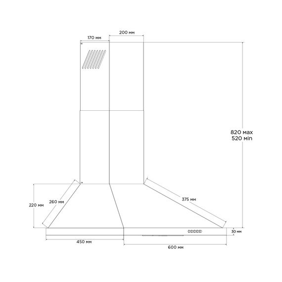 Витяжка кухонна Pyramida KT 60 BL | Зображення 8