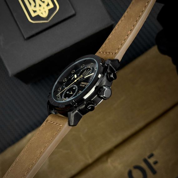 Годинник наручний Awarder 016 Тризуб золото Black-Brown | Зображення 3