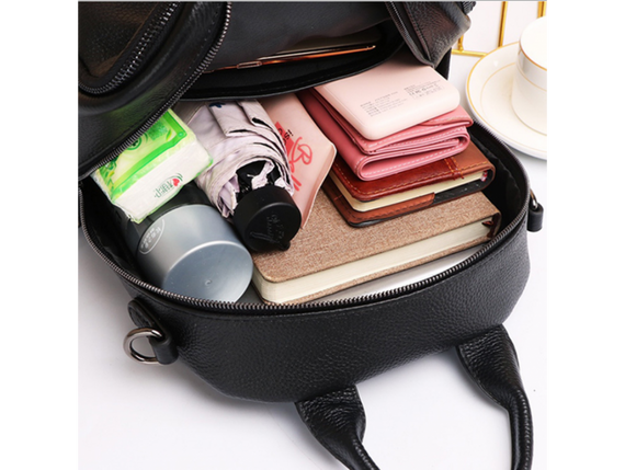 Шкіряний жіночий рюкзак міський чорний Olivia Leather 6711 | Зображення 3