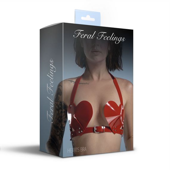 Лиф Сердце Feral Feelings - Hearts Bra Red | Зображення 1
