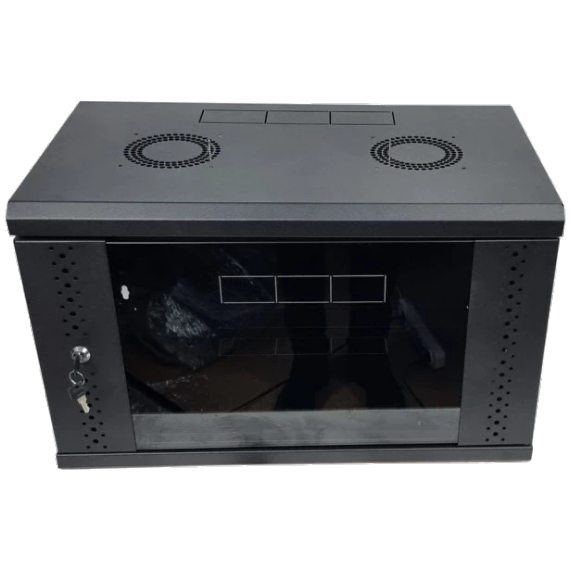 EServer 6U 600х500х370 скло, чорна Шафа - Серверні шафи