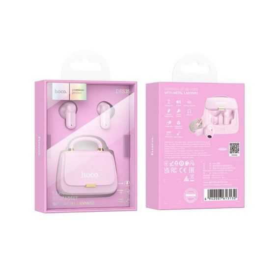 Бездротові навушники HOCO DES35 Dawn handbag BT headset Pink | Зображення 4